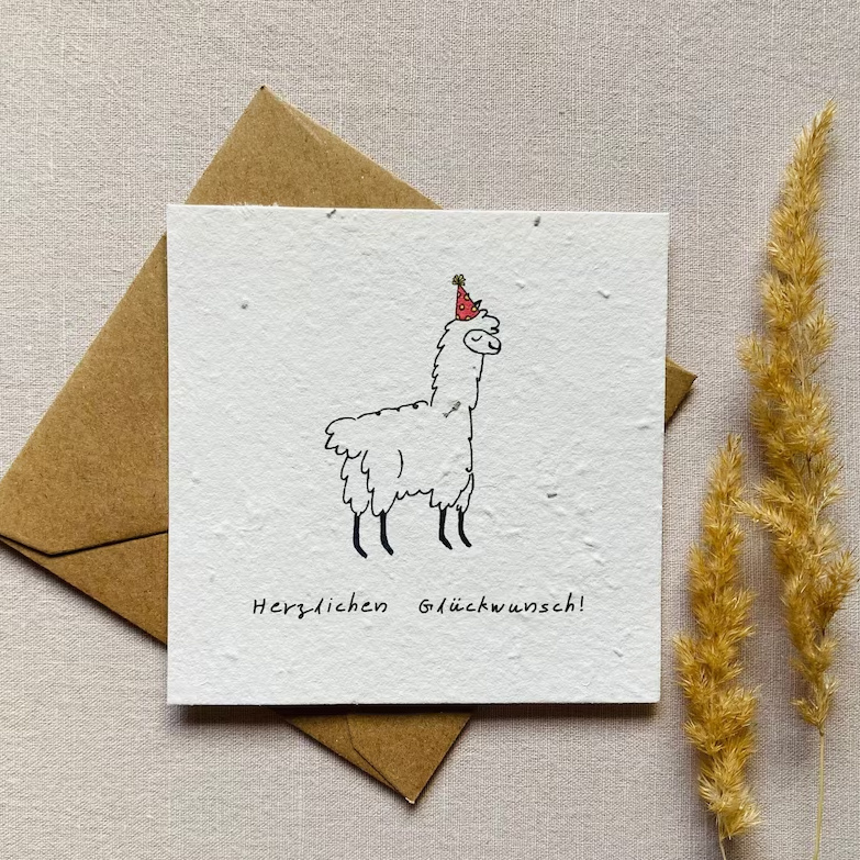 Grußkarte Geburtstag Tiere | einpflanzbar - mit Saatgut