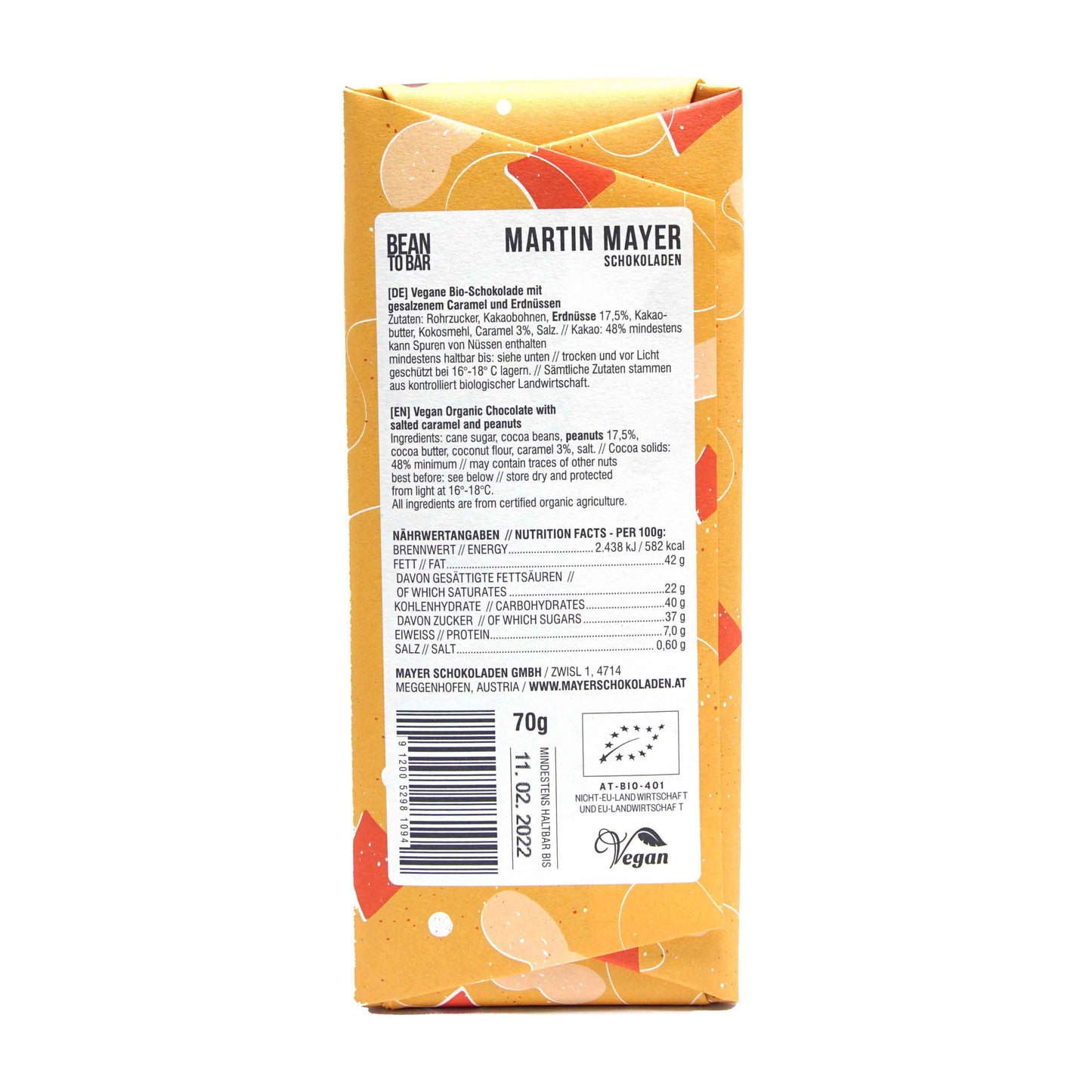 Vegane Schokolade - Peanut Salted Caramel 70g