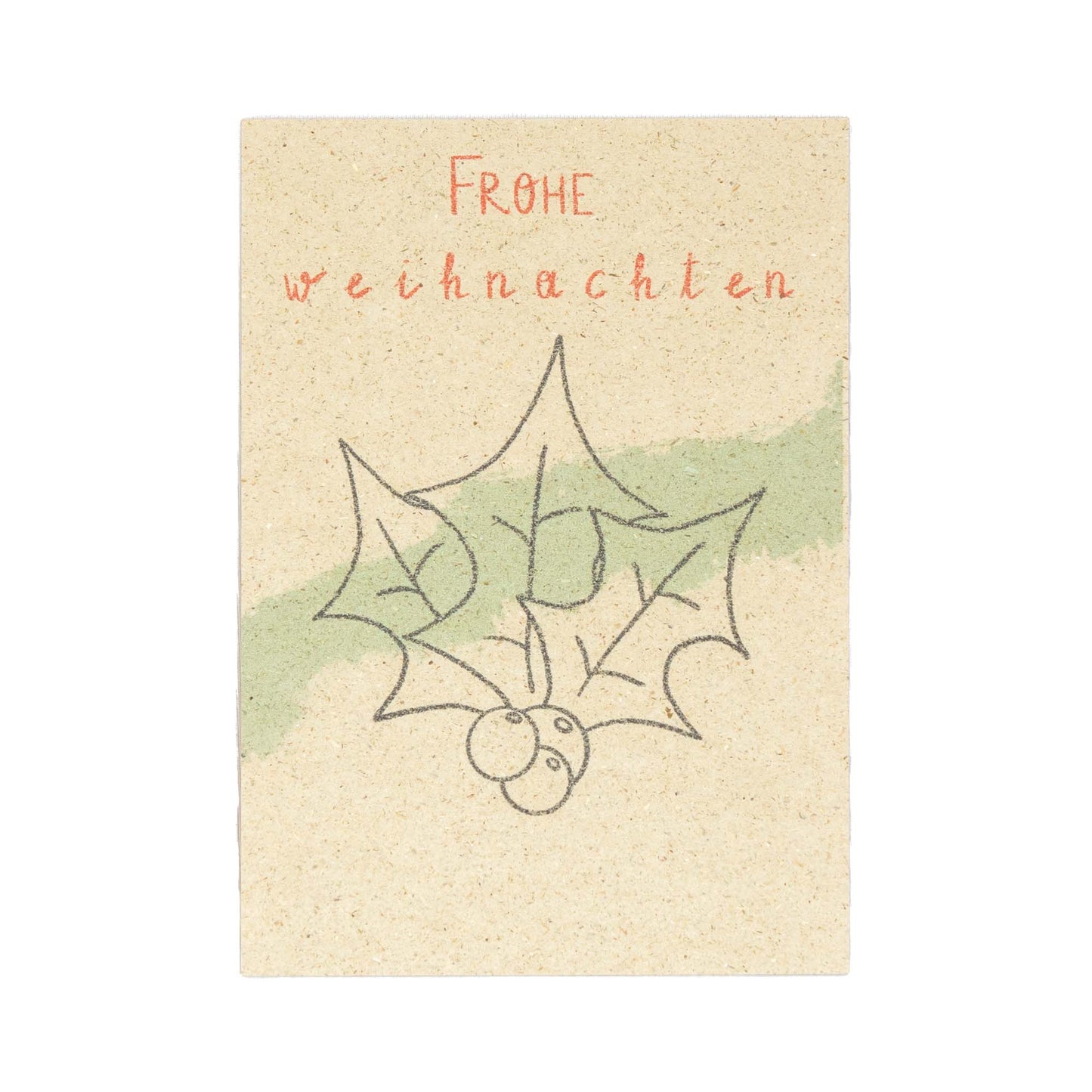 Weihnachtskarte aus Graspapier
