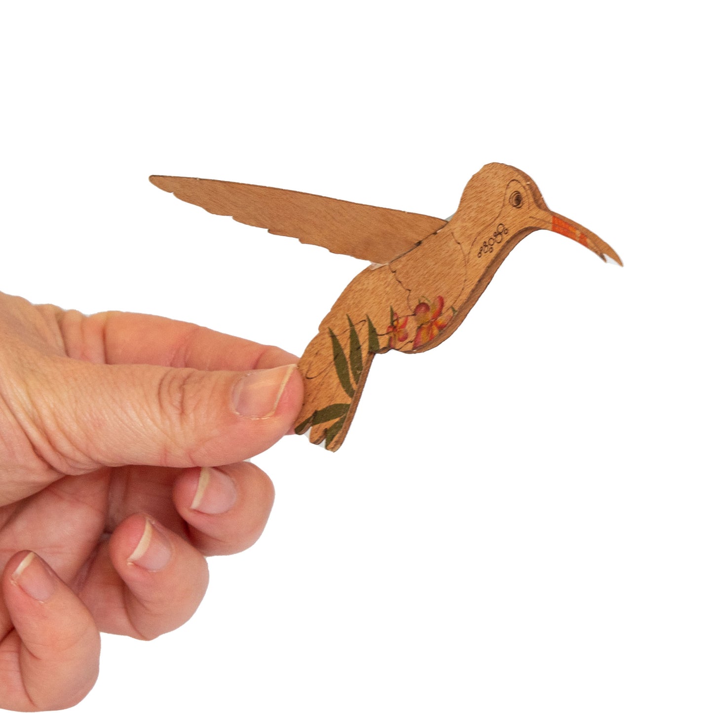 Grußkarte 3D "Kolibri" | aus Birkenholz